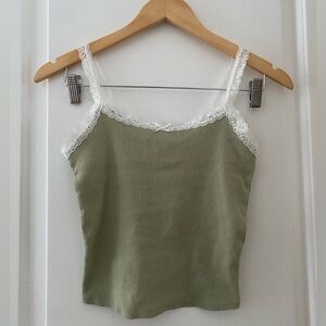 Hollister Women's Ribbed Lace Trim Cami